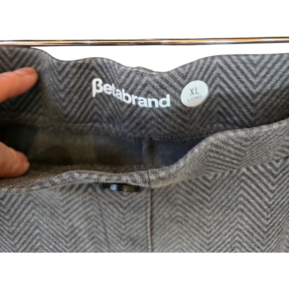 Betabrand Black Gray Herringbone Straight Leg Yoga Dress Pants XL Long - Picture 5 of 7